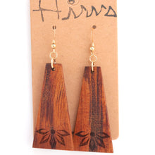 Load image into Gallery viewer, Naupaka Hawaiian Koa Wood - 14k Gold Filled/ Sterling Silver Earrings