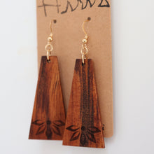 Load image into Gallery viewer, Naupaka Hawaiian Koa Wood - 14k Gold Filled/ Sterling Silver Earrings