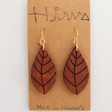 Load image into Gallery viewer, Lau Hawaiian Koa Wood - 14k Gold Filled/ Sterling Silver Earrings