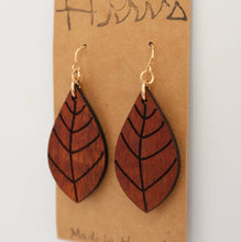 Load image into Gallery viewer, Lau Hawaiian Koa Wood - 14k Gold Filled/ Sterling Silver Earrings