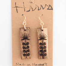 Load image into Gallery viewer, Lehua Hawaiian Koa Wood - 14k Gold Filled/ Sterling Silver Earrings