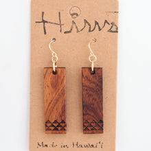Load image into Gallery viewer, Kanaka Kapa Hawaiian Koa Wood - 14k Gold Filled/ Sterling Silver Earrings