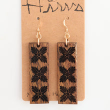 Load image into Gallery viewer, 'Ulu Hawaiian Quilt Hawaiian Koa Wood - 14k Gold Filled/ Sterling Silver Earrings