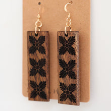 Load image into Gallery viewer, 'Ulu Hawaiian Quilt Hawaiian Koa Wood - 14k Gold Filled/ Sterling Silver Earrings