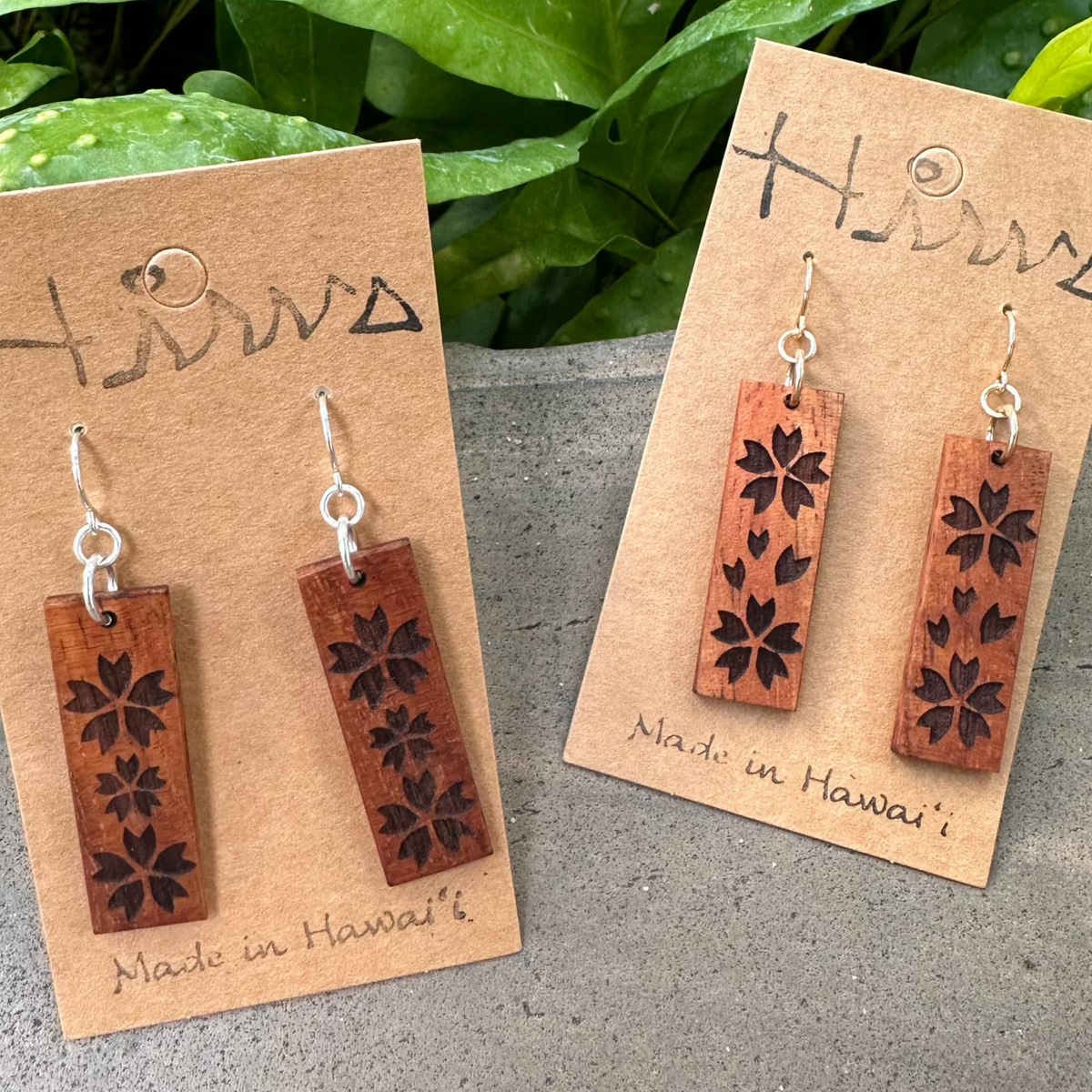 Sakura Hawaiian Koa Wood - 14k Gold Filled/ Sterling Silver