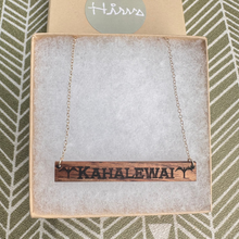 Load image into Gallery viewer, Inoa Hawaiian Koa Wood Bar w/ 14k Gold Filled/ SS Necklace