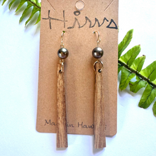 Load image into Gallery viewer, Natural Color Hawaiian Koa Wood & Tahitian Pearl - 14k Gold Filled Earrings