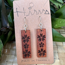 Load image into Gallery viewer, Sakura Hawaiian Koa Wood - 14k Gold Filled/ Sterling Silver Earrings