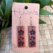 Load image into Gallery viewer, Sakura Hawaiian Koa Wood - 14k Gold Filled/ Sterling Silver Earrings
