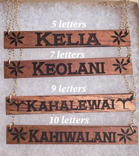 Load image into Gallery viewer, Inoa Hawaiian Koa Wood Bar w/ 14k Gold Filled/ SS Necklace