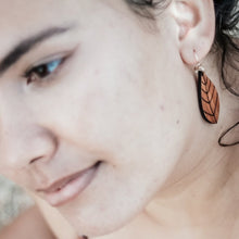 Load image into Gallery viewer, Lau Hawaiian Koa Wood - 14k Gold Filled/ Sterling Silver Earrings