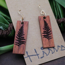 Load image into Gallery viewer, Palapalai Hawaiian Koa Wood - 14k Gold Filled/ Sterling Silver Earrings