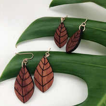 Load image into Gallery viewer, Lau Hawaiian Koa Wood - 14k Gold Filled/ Sterling Silver Earrings