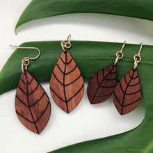 Load image into Gallery viewer, Lau Hawaiian Koa Wood - 14k Gold Filled/ Sterling Silver Earrings