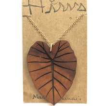Load image into Gallery viewer, Kalo Nui Hawaiian Koa Wood w/ 14k Gold Filled Necklace