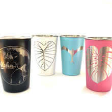Load image into Gallery viewer, Monstera Laser Engraved Stainless Steel Pint Cup 16oz