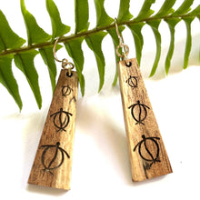 Load image into Gallery viewer, Honu Hawaiian Koa Wood - 14k Gold Filled/ Sterling Silver Earrings