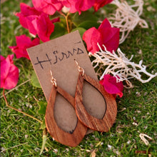Load image into Gallery viewer, Teardrop Hawaiian Koa Wood - 14k Gold Filled/ Sterling Silver Earrings