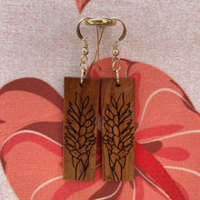 Load image into Gallery viewer, 'Awapuhi 'Ula'ula Hawaiian Koa Wood - 14k Gold Filled/ Sterling Silver Earrings
