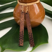 Load image into Gallery viewer, Hulu Half Hawaiian Koa Wood - 14k Gold Filled/ Sterling Silver Earrings