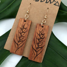 Load image into Gallery viewer, Heliconia Hawaiian Koa Wood - 14k Gold Filled/ Sterling Silver Earrings
