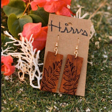 Load image into Gallery viewer, Laua'e Hawaiian Koa Wood - 14k Gold Filled/ Sterling Silver Earrings