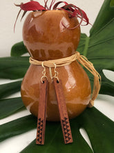 Load image into Gallery viewer, Huinakolu Triangle Kapa Hawaiian Koa Wood - 14k Gold Filled/ Sterling Silver Earrings