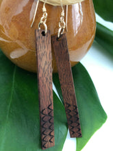 Load image into Gallery viewer, Hulu Half Hawaiian Koa Wood - 14k Gold Filled/ Sterling Silver Earrings