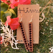 Load image into Gallery viewer, Kukui Kapa Hawaiian Koa Wood - 14k Gold Filled/ Sterling Silver Earrings