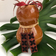 Load image into Gallery viewer, 'Ulu Hawaiian Quilt Hawaiian Koa Wood - 14k Gold Filled/ Sterling Silver Earrings