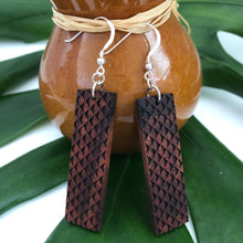 Load image into Gallery viewer, Mano Hawaiian Koa Wood - 14k Gold Filled/ Sterling Silver Earrings