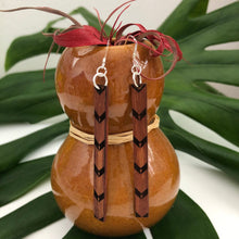 Load image into Gallery viewer, Kalo Kāpala Hawaiian Koa Wood - 14k Gold Filled/ Sterling Silver Earrings