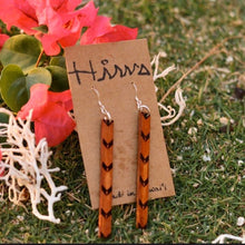 Load image into Gallery viewer, Kalo Kāpala Hawaiian Koa Wood - 14k Gold Filled/ Sterling Silver Earrings