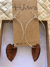 Load image into Gallery viewer, Kalo Hawaiian Koa Wood - 14k Gold Filled/ Sterling Silver Hoop Earrings