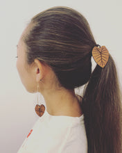 Load image into Gallery viewer, Kalo Hawaiian Koa Wood - 14k Gold Filled/ Sterling Silver Hoop Earrings