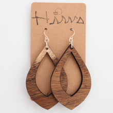 Load image into Gallery viewer, Teardrop Hawaiian Koa Wood - 14k Gold Filled/ Sterling Silver Earrings
