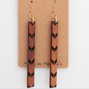 Kalo Kāpala Hawaiian Koa Wood - 14k Gold Filled/ Sterling Silver Earrings