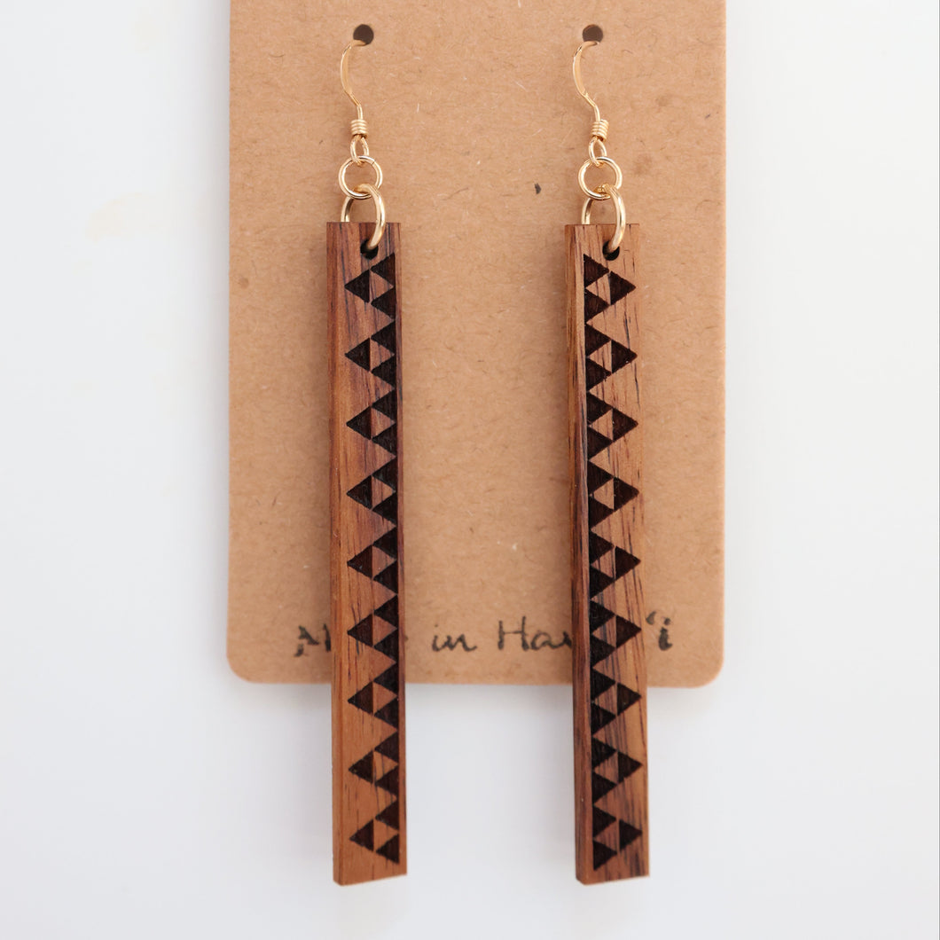 Mauna Kapala Hawaiian Koa Wood - 14k Gold Filled/ Sterling Silver Earrings