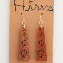 Load image into Gallery viewer, Honu Hawaiian Koa Wood - 14k Gold Filled/ Sterling Silver Earrings
