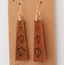 Load image into Gallery viewer, Honu Hawaiian Koa Wood - 14k Gold Filled/ Sterling Silver Earrings
