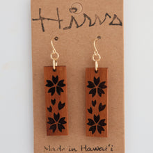Load image into Gallery viewer, Sakura Hawaiian Koa Wood - 14k Gold Filled/ Sterling Silver Earrings
