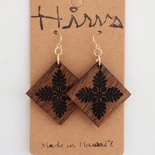 画像をギャラリービューアに読み込む, &#39;Ulu Quilt design Hawaiian Koa Wood - 14k Gold Filled/ Sterling Silver Earrings
