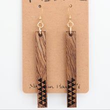 Load image into Gallery viewer, Huinakolu Triangle Kapa Hawaiian Koa Wood - 14k Gold Filled/ Sterling Silver Earrings
