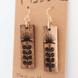 Lehua Hawaiian Koa Wood - 14k Gold Filled/ Sterling Silver Earrings