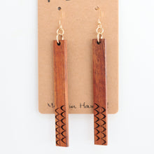 Load image into Gallery viewer, Hulu Half Hawaiian Koa Wood - 14k Gold Filled/ Sterling Silver Earrings
