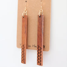 Load image into Gallery viewer, Hulu Half Hawaiian Koa Wood - 14k Gold Filled/ Sterling Silver Earrings

