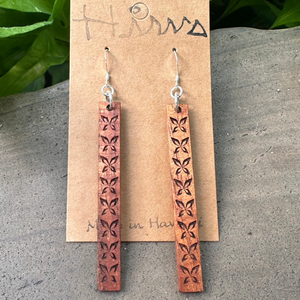 Pulelehua Hawaiian Koa Wood - 14k Gold Filled/ Sterling Silver Earrings