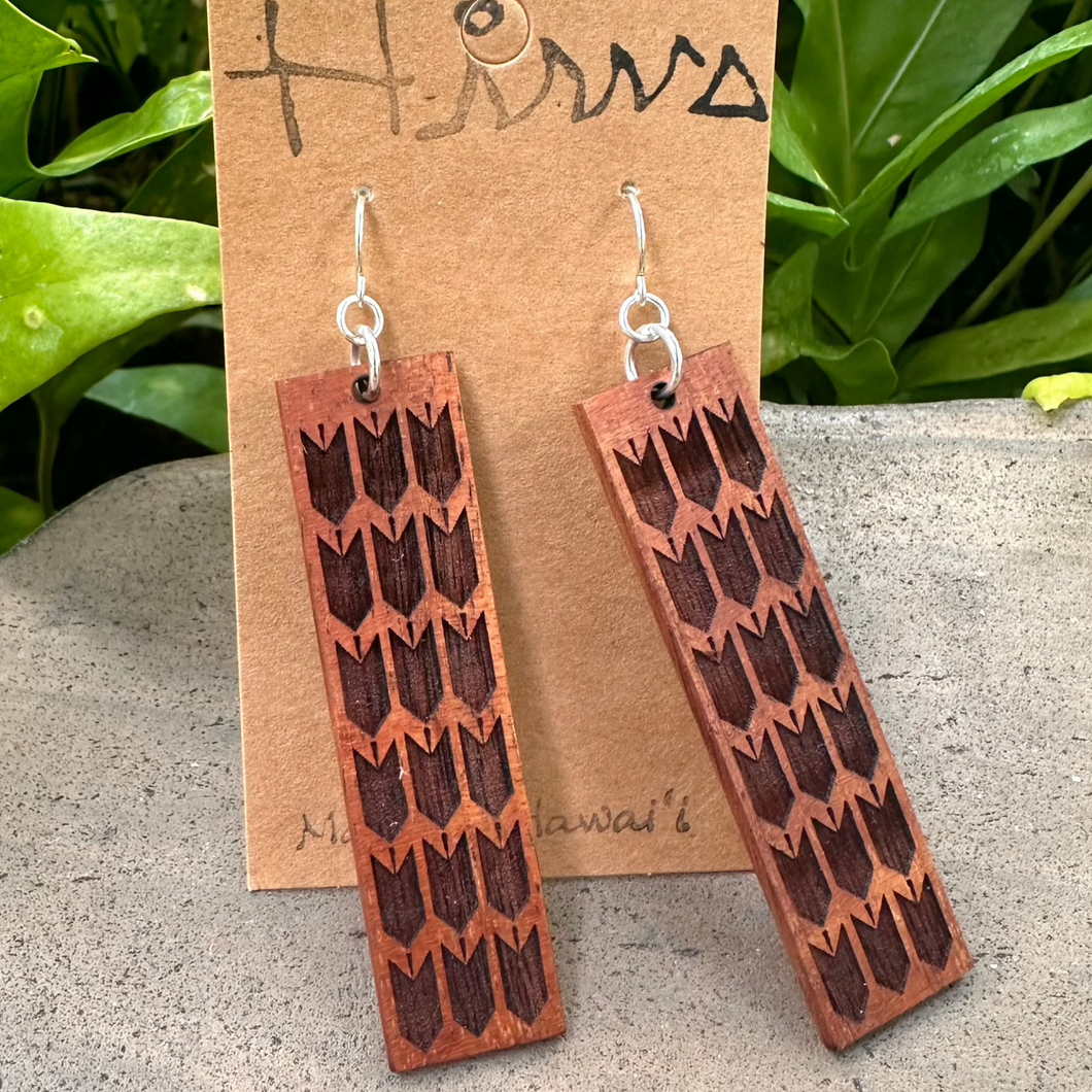 Lo'i Hawaiian Koa Wood - 14k Gold Filled/ Sterling Silver Earrings