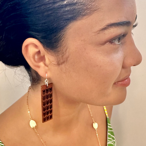 Lo'i Hawaiian Koa Wood - 14k Gold Filled/ Sterling Silver Earrings