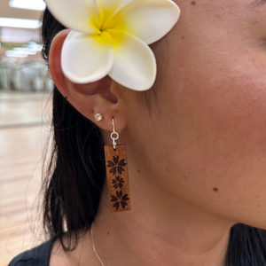 Sakura Hawaiian Koa Wood - 14k Gold Filled/ Sterling Silver Earrings